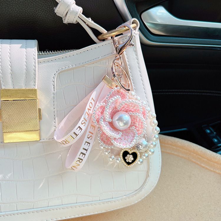 Koreanesch Versioun Pärel Element Camellia Keychain Sak Unhänger kreativ onofhängeg entworf Wueren_voghion.com