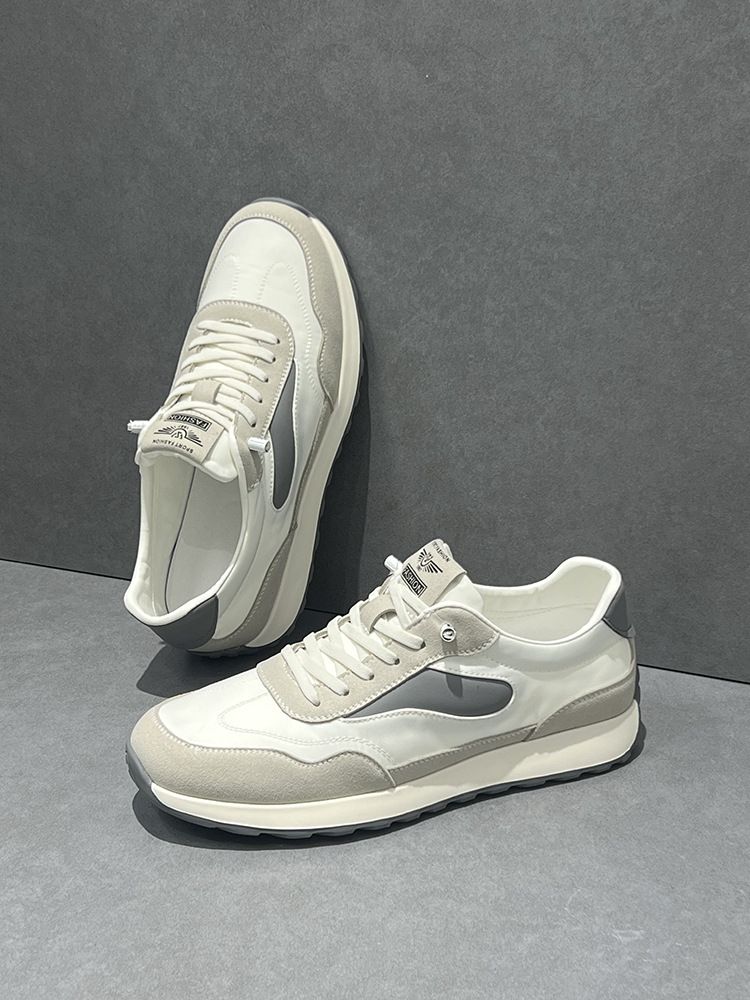 New High-End Cloth Spring Breathable Ice Silk White Shoes Men's Slip-On Lightweight Soft Sole Casual Sneakers_voghion.com
