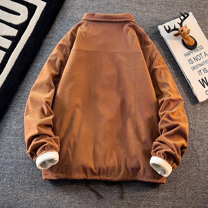 Premium-Arbeitsjacke für Herren – Locker geschnittener, vielseitiger Frühlings- und Herbstmantel in Schwarz, Braun und Apricot_voghion.com