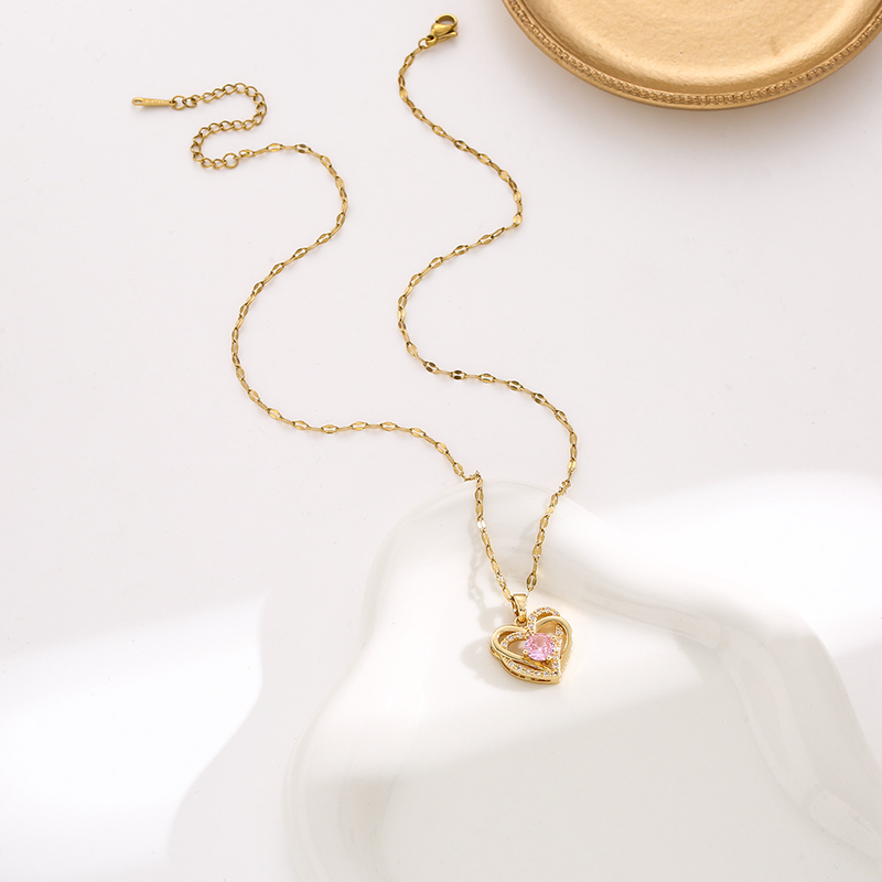 Collana con ciondolo moda Affinità cuore a cuore per senso di alta qualità da donna con piccole fragranze, nuova moda e_voghion.com
