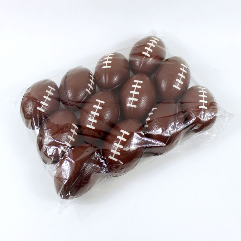 12pcs Small Brown Football Relief Toy For Kids Printed Foam Relief Pu Ball_voghion.com