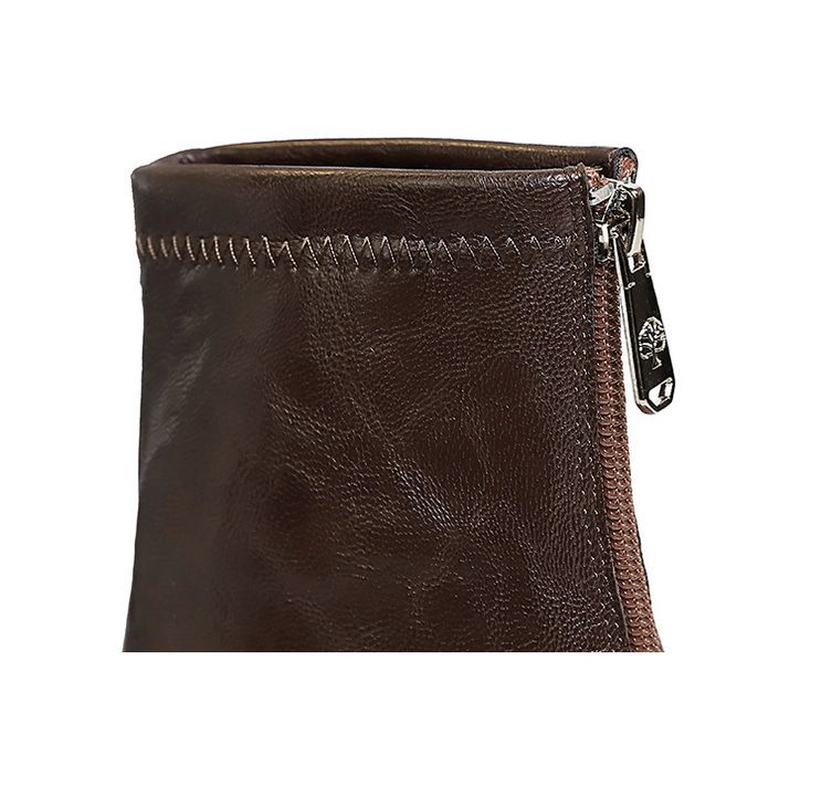 Damen-Stiefeletten im Vintage-Stil mit spitzer Zehenpartie, niedrigem Blockabsatz und Reißverschluss hinten, bequeme Stiefeletten aus PU-Leder für den Winter, stilvoll und schlank machend_voghion.com