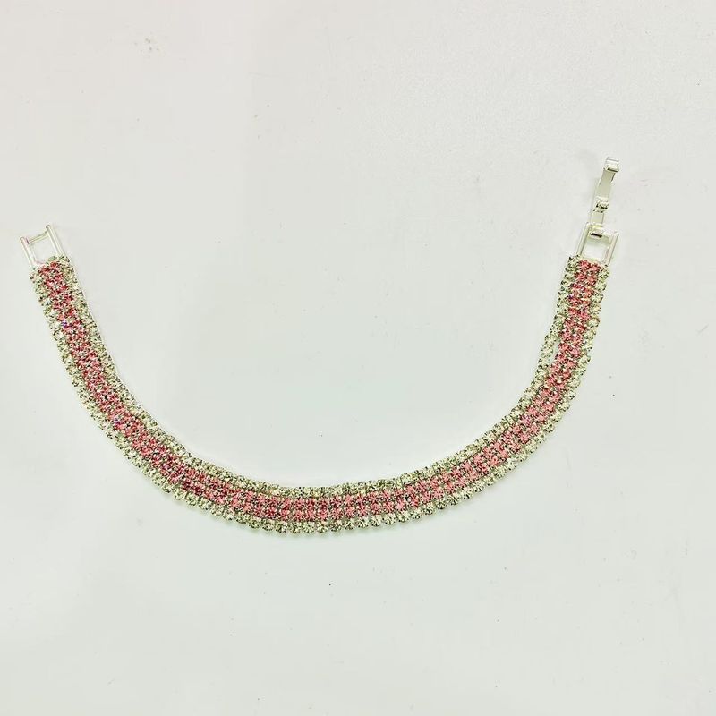 Pulsera de cristal romano de lujo de colores variados para mujer, cadena de garras de diamantes dorada, venta al por mayor._voghion.com