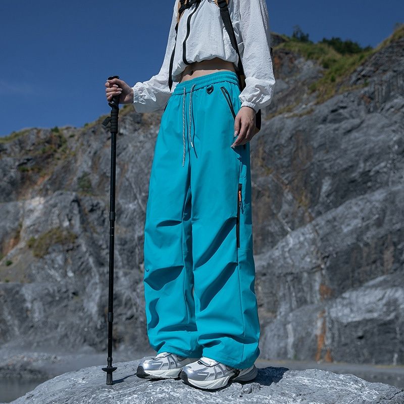 001 Jack Chuan Yang Outdoor Hiking Dopamine Cargo Casual For Women Quick-Dry Three-Proof Wide-Leg Jogger Pants_voghion.com