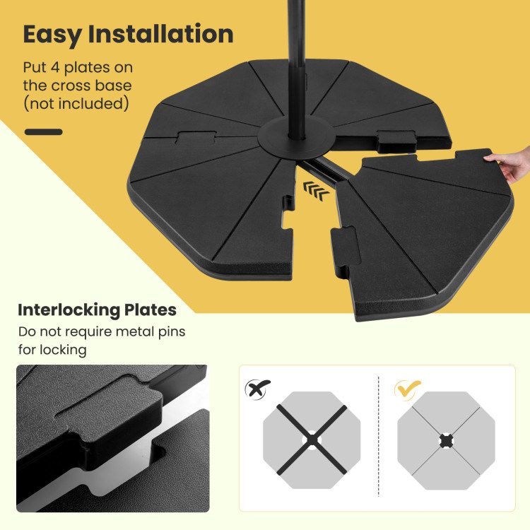 4-Piece Fillable Umbrella Base Stand for Garden Yard Poolside_voghion.com