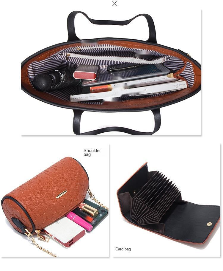 Tote Bag 2023 Fashion New High-quality Large-capacity Three-piece Set Ladies Handbag Card Holder Shoulder Messenger Bag_voghion.com