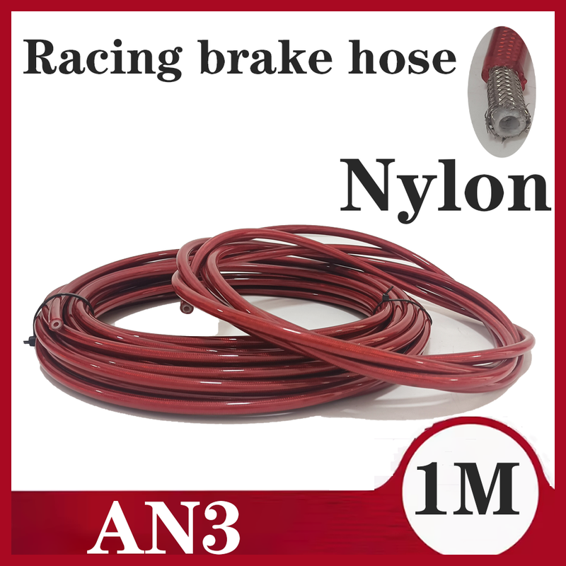 AN3 1M Stainless Steel Braided Motorcycle Hydraulic Brake Hose Nylon Clutch Oil E Dirt Bike Modification Pipe_voghion.com