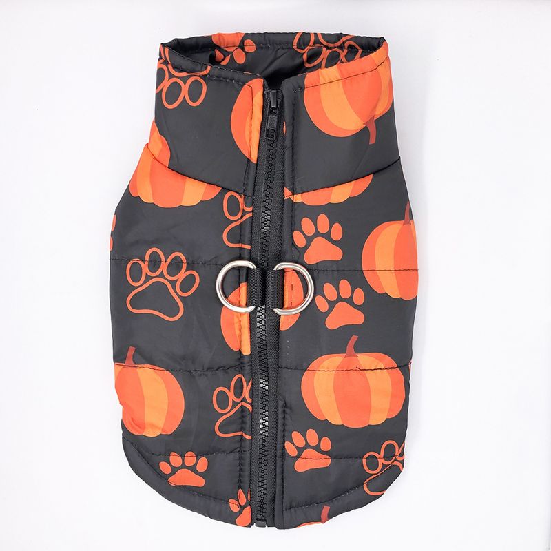 Felpa con cappuccio di Halloween, nuova tuta da sci antivento calda per cani e gatti, stile zucca e noce_voghion.com