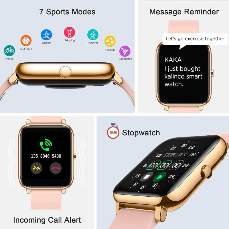 Smart Watch Fitness Tracker With Heart Rate Monitor Blood Pressure Blood Oxygen Tracking 1.4 Inch Touch Screen Smartwatch Fitne_voghion.com
