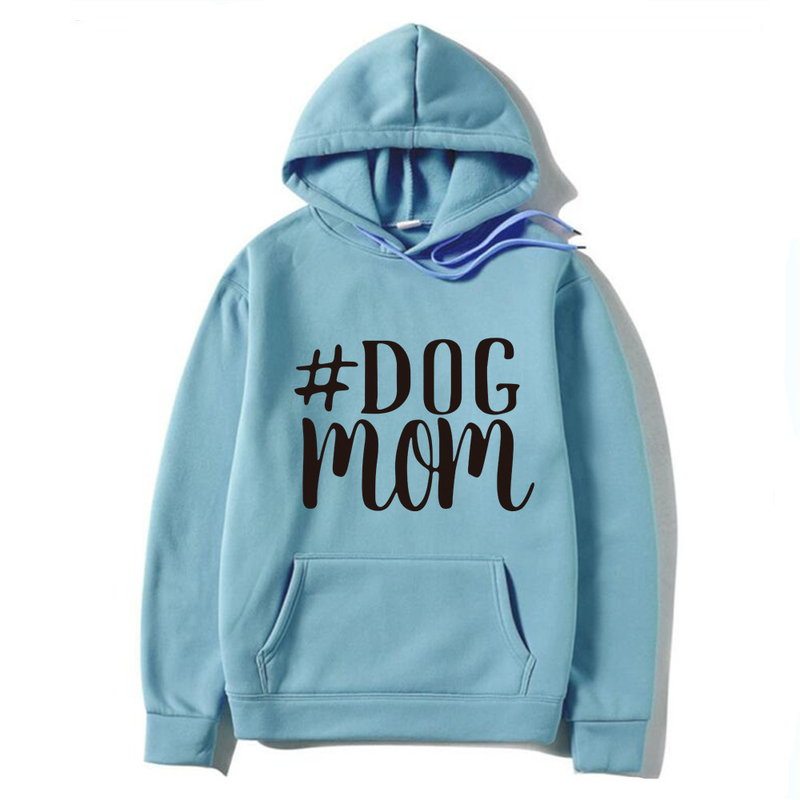 Dog Mom Letter Round Neck Pullover Sweater Autumn/Winter New Pullover Top Underlay_voghion.com