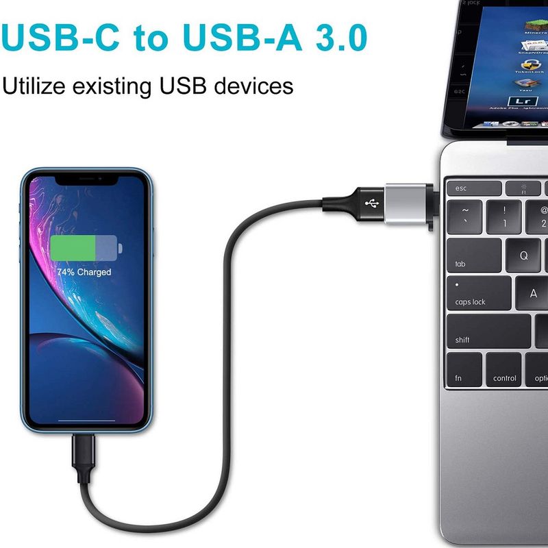 2 ADET 3.0 Tip C OTG Şarj Adaptörü Konnektörü Tip-C'den Erkek Tip-c Adaptör Dönüştürücü PC Kitap Araba USB iPad_voghion.com