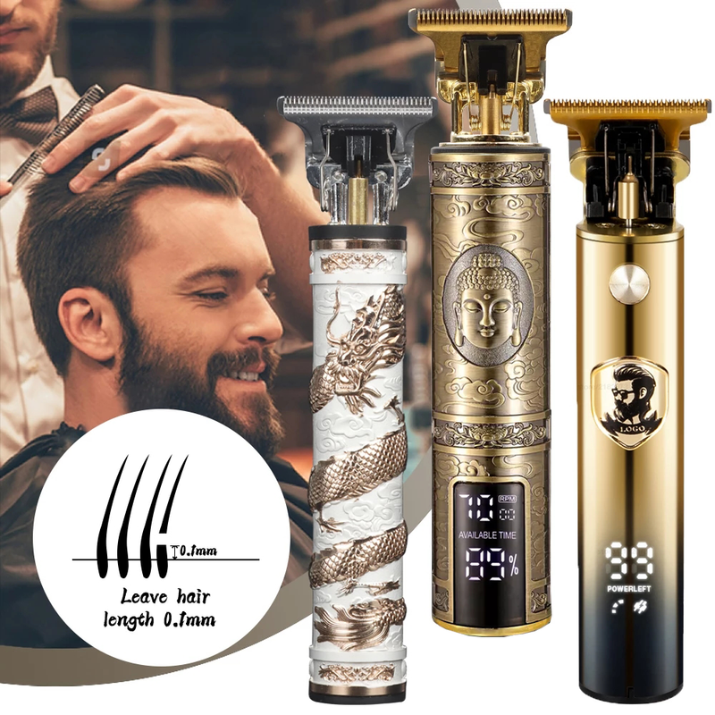 USB Rechargeable T9 Baldheaded Clipper Električni Brezžični Brivnik Trimmer 0 mm Moški Brivec Hair Striženje hine Rv_voghion.com