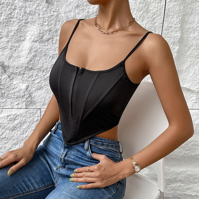 Abbigliamento donna Corsetto a lisca di pesce in vita sottile con bretelle senza schienale a forma di diamante_voghion.com