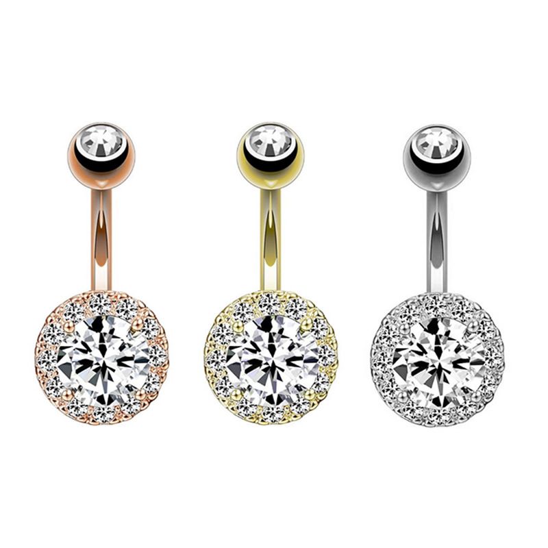 Women's Jewelry Zircon Belly Button Ring Belly Button Nail Belly Button Buckle_voghion.com