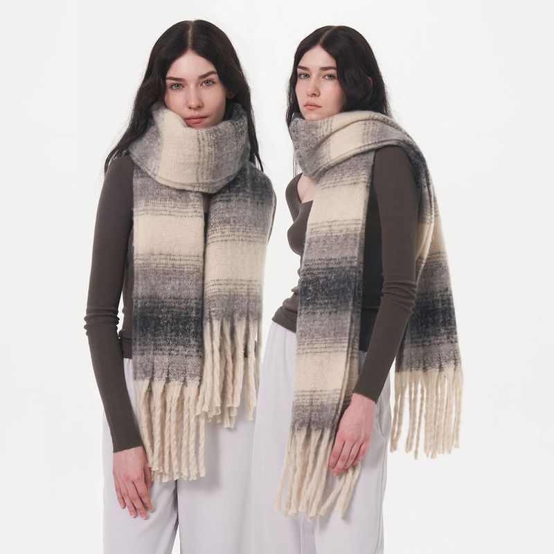 cachemire enfants hiver agrandissement élargissement 50cm blocage de couleur chaud et confortable plaid rayé gland_voghion.com