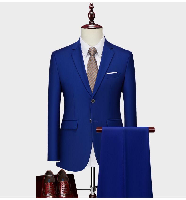 Men's business casual men's fashion host, wedding groomsman suit, two-piece set_voghion.com
