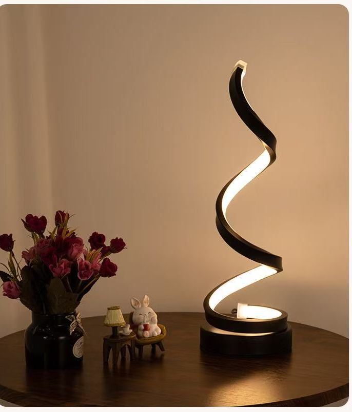 Small Whirlwind Spiral Decorative Atmosphere Table Lamp Modern LED Bar Creative Warm Romantic Bedside Night Light Gift_voghion.com
