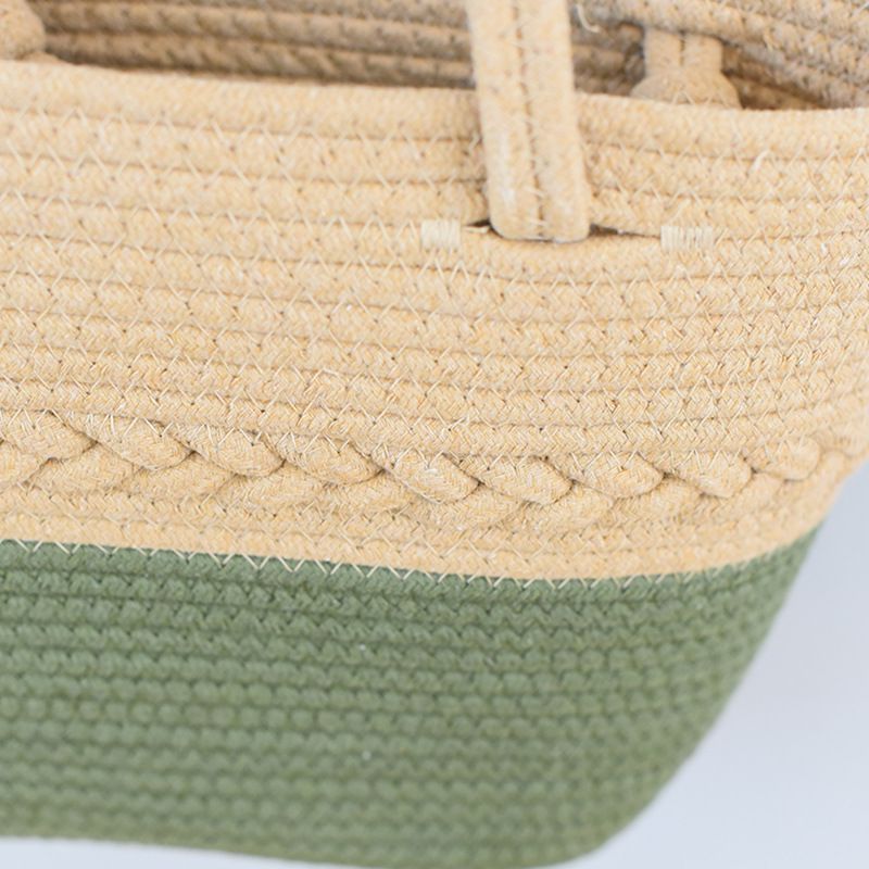 2024 Lazy Vacation Style Woven New Tote Women's Fashion Large Capacity Contrast Color Handbag Versatile Shoulder Bag_voghion.com