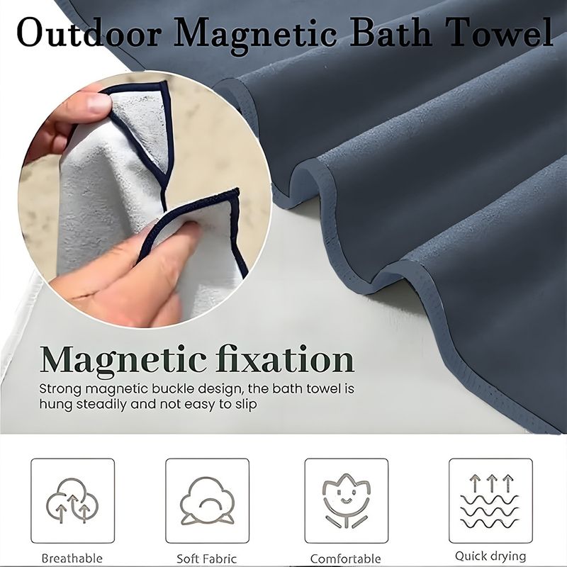 Asciugamano da bagno magnetico per esterni, asciugamano da spiaggia portatile per sport, asciugamano da spiaggia in microfibra ad asciugatura rapida, asciugamano da bagno per sport e fitness_voghion.com