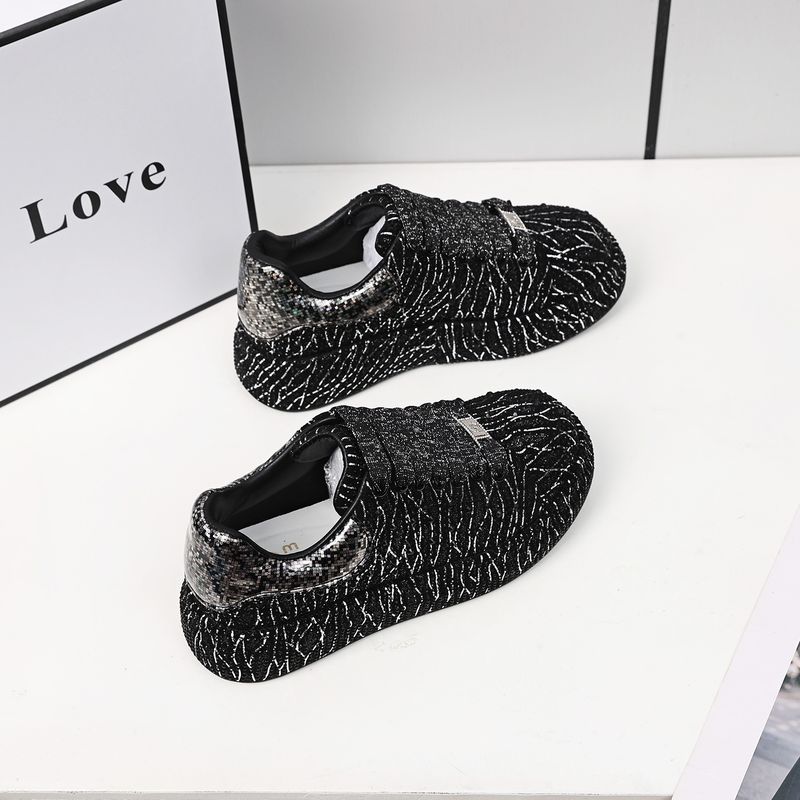 Stylish Rhinestone Embellished Low-Top Sneakers For Women – Breathable Fabric, Chunky Platform, Lace-Up Design, Casual & Trendy_voghion.com
