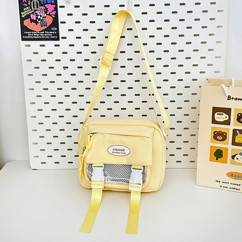 Borsa a tracolla in stile anime, stile college, grande capacità, versatile, piccola, quadrata, per ragazze dolci_voghion.com