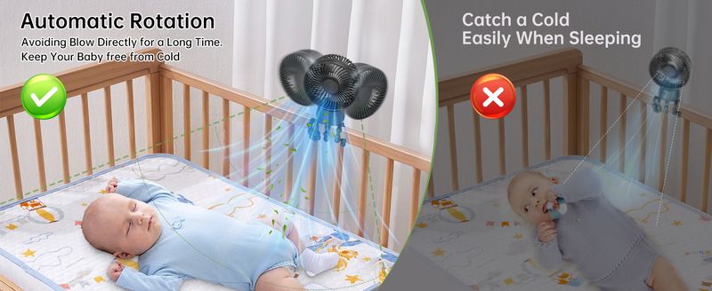10000mAh Stroller Fan - Tripod Clip 50H Ultra-Long_voghion.com