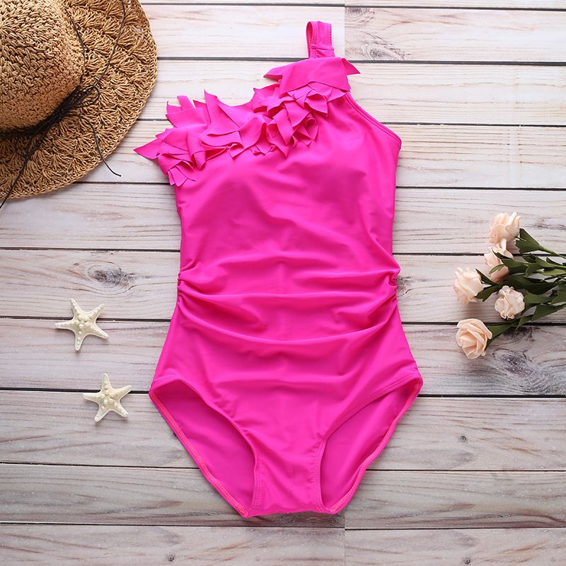 Ruffled One-shoulder One-piece Bikini_voghion.com
