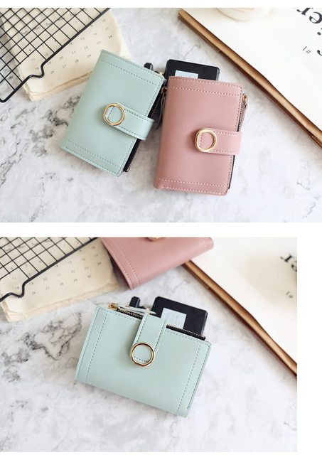 Neu Kurze Frauen Geldbörsen Mode Einfache Nette Kleine Weibliche Brieftaschen PU Leder Karte_voghion.com