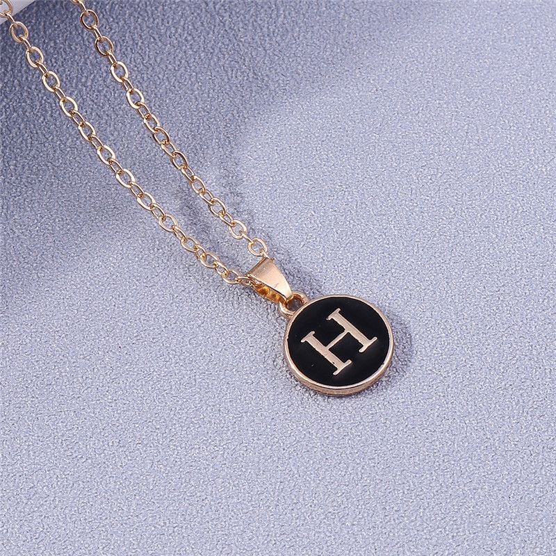Collier avec pendentif en 26 lettres avec initiales de nom pour femme, collier en émail de l'alphabet A à Z, cadeaux d'anniversaire pour filles, accessoires de bijoux_voghion.com