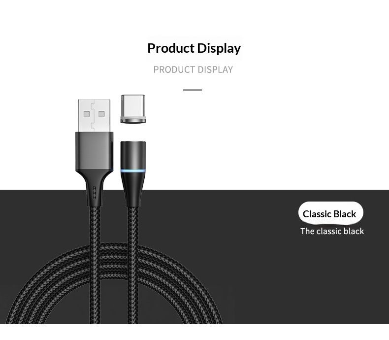Câble de transfert de données Digitex 5A, à forte force magnétique, pour téléphone portable, charge ultra rapide, Type-C, Android, 3 en 1._voghion.com