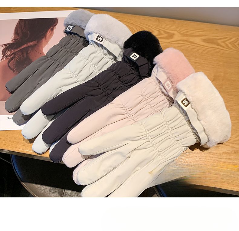Guantes de esquí para mujer, de invierno, gruesos, cálidos, resistentes al frío, resistentes al viento y con pantalla táctil, para ciclismo al aire libre y deportes._voghion.com