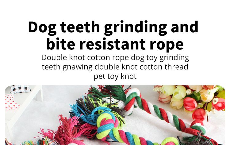 Toy Molar Bite-resistant Cotton Rope Knot For Small Dog Puppy Relieving Stuffy Cleaning Teeth Pet Chew Toys_voghion.com