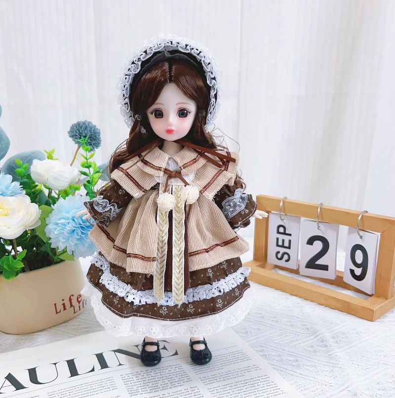 Muñeca de 30 cm de alto valor, conjunto completo, bebé desnudo, 6 puntos, BJD, ropa de bebé, casa de juegos para niña, regalo de cumpleaños para niños._voghion.com