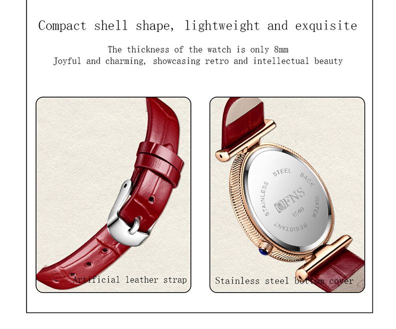 Orologio da donna con cristalli di ispirazione vintage: elegante design a goccia, cinturino in pelle, orologio al quarzo in stile antico resistente all'acqua_voghion.com