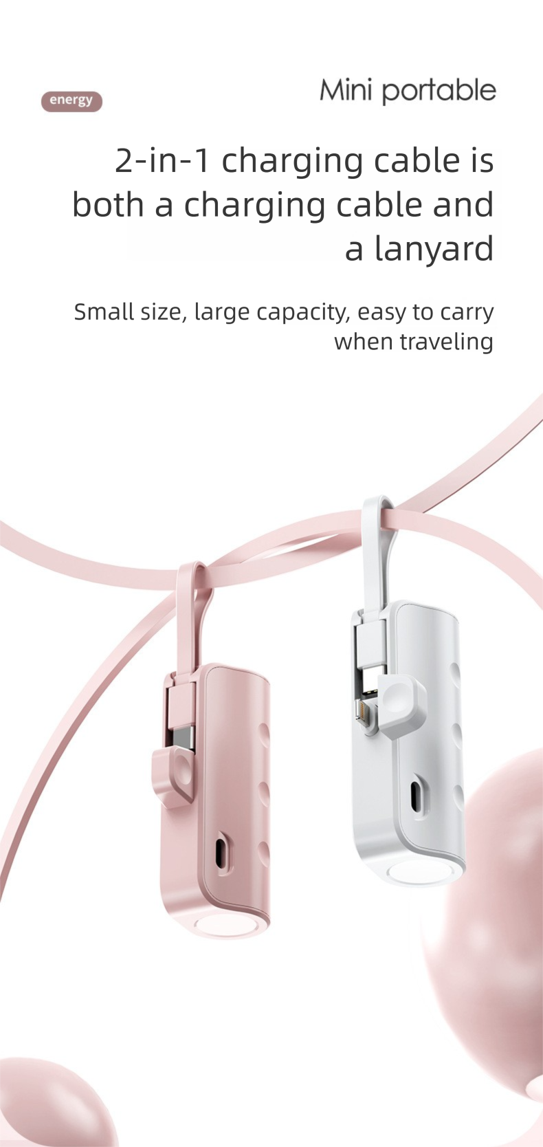 KC Mini Emergency Capsule Bank 5000mAh Pocket Portable Mobile Power Gift_voghion.com