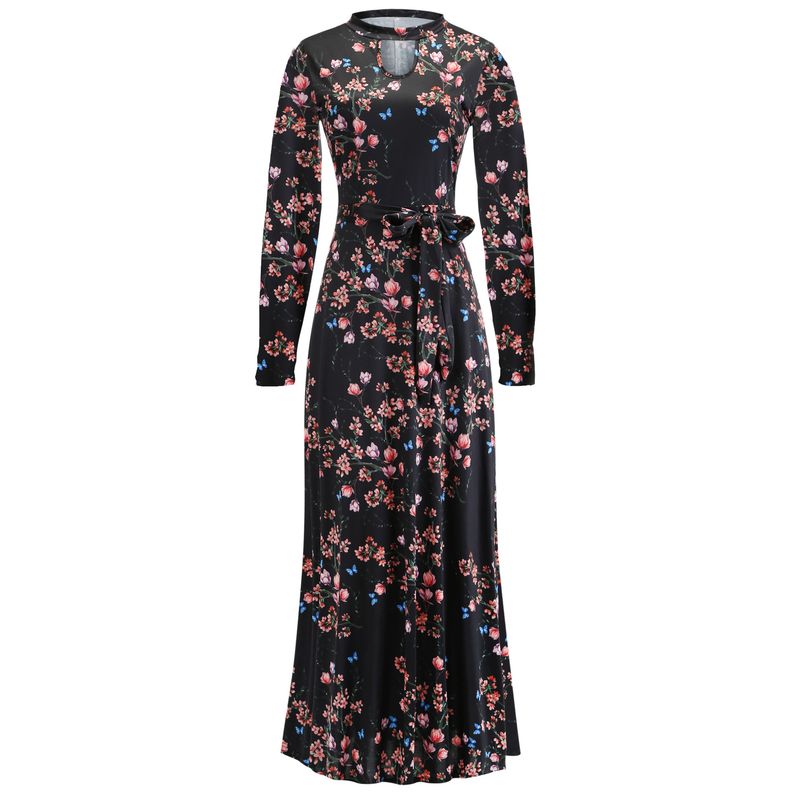 Abito con gonna altalena stile moda con stampa digitale_voghion.com