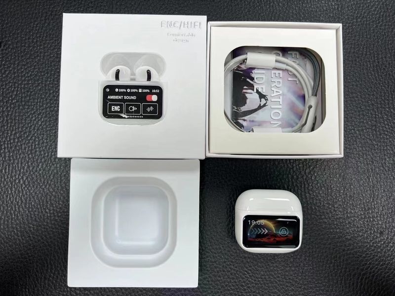 NeoGear New A11Pro Bluetooth Earbuds Smart Touch Color Screen ANC+ENC Active Noise Cancellation LCD Sports Watproof_voghion.com