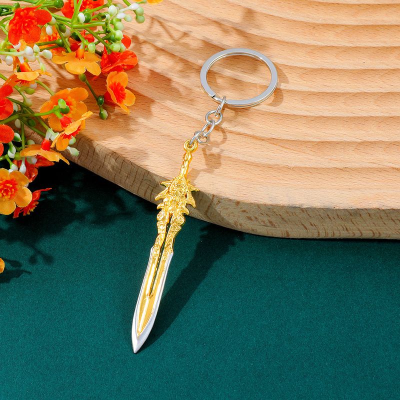 Domineering Golden Dragon-patterned Sword Keychain, Small Metal Pendant, Creative Key Decoration Pendant Is Hot_voghion.com