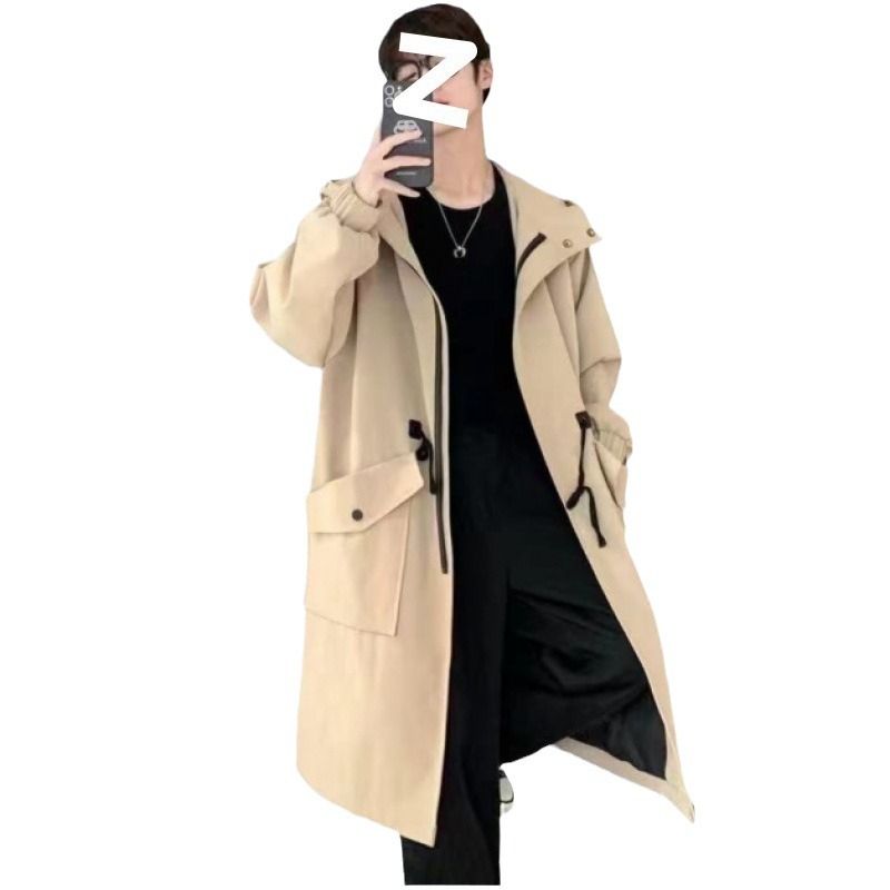 Men's Trench Coat Mid-Length New Trendy Cape Casual Thickened Jacket Spring Autumn Style_voghion.com