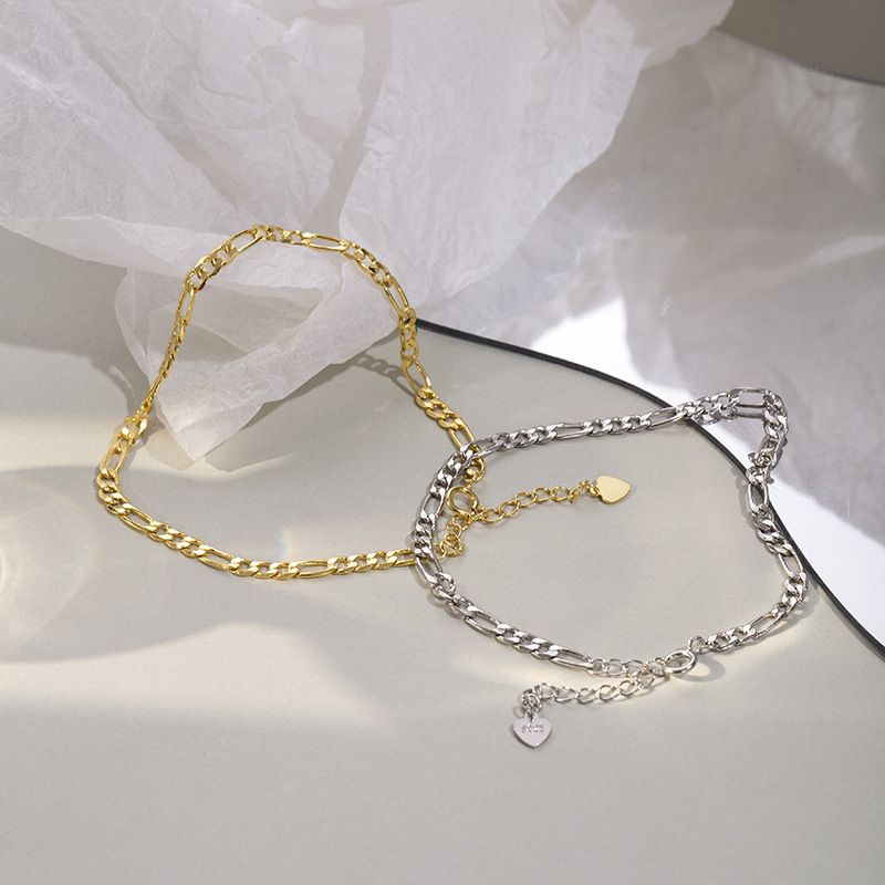 Bracciale unisex semplice alla moda, con catena in argento puro punk per madre e figlio, stile hip-hop, tendenza_voghion.com