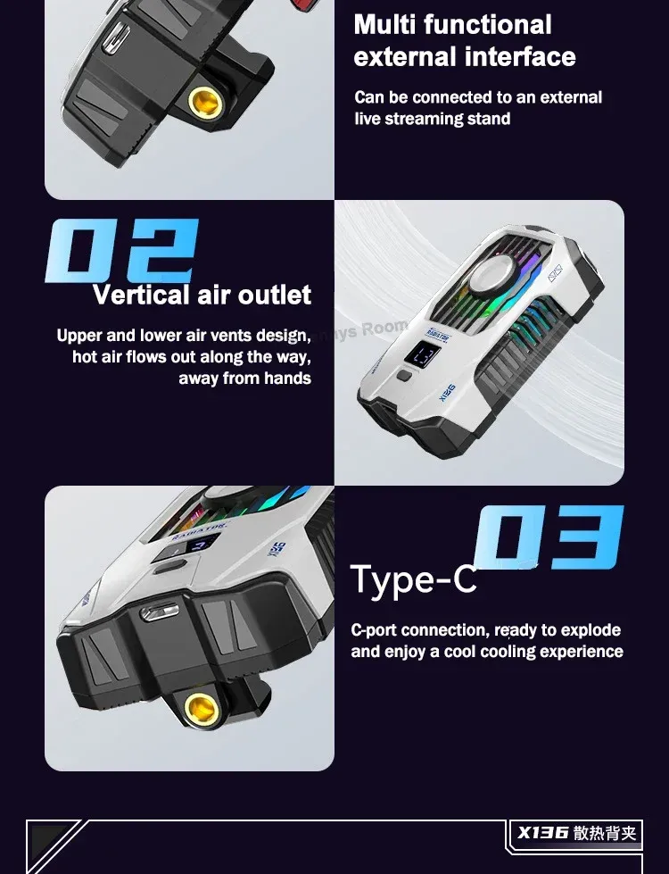 Magnetic Mobile Phone Cooling Fan Two Speed Adjustable Semiconductor Ice Sealed Radiator For IPhone Samsung Xiaomi_voghion.com