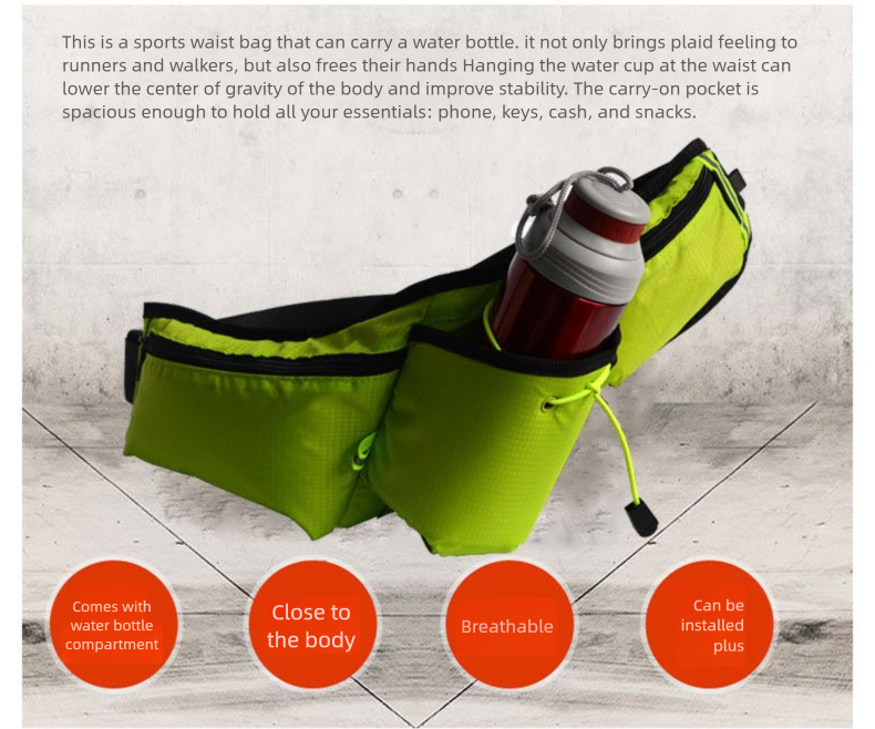 Sportgürtel für Damen und Herren, multifunktionale Trinkflasche zum Laufen, wasserdicht für Marathonläufe, Fitnesstasche für 6,5-Zoll-Handys_voghion.com