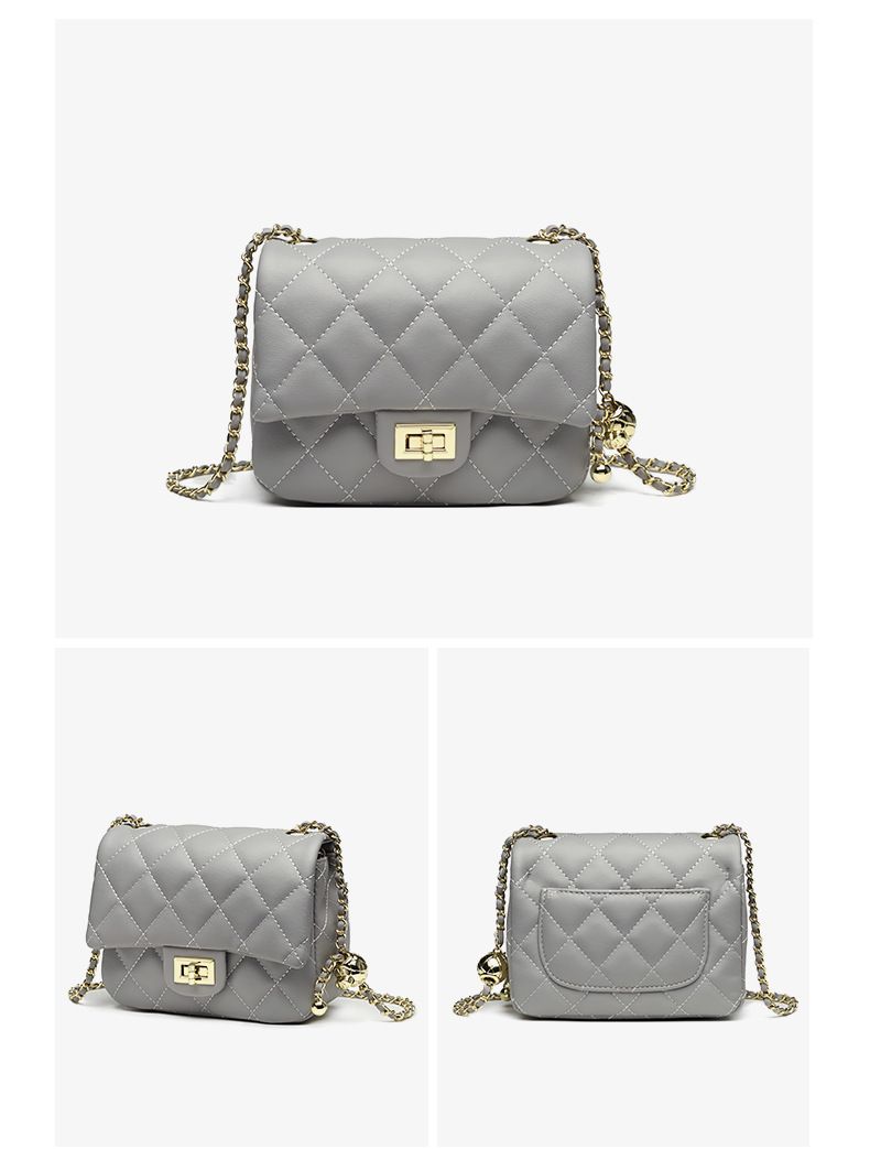 Echtes Leder quadratisch mollig kleine goldene Kugel 2024 neue kleine duftende Diamantgitterkette für Damen_voghion.com