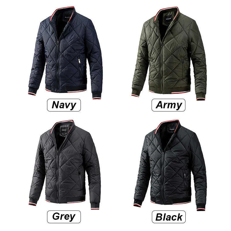 Vestes pour hommes mode hiver automne Parkas coupe-vent épais chaud veste à carreaux manteau couleur unie en plein air T221017_voghion.com