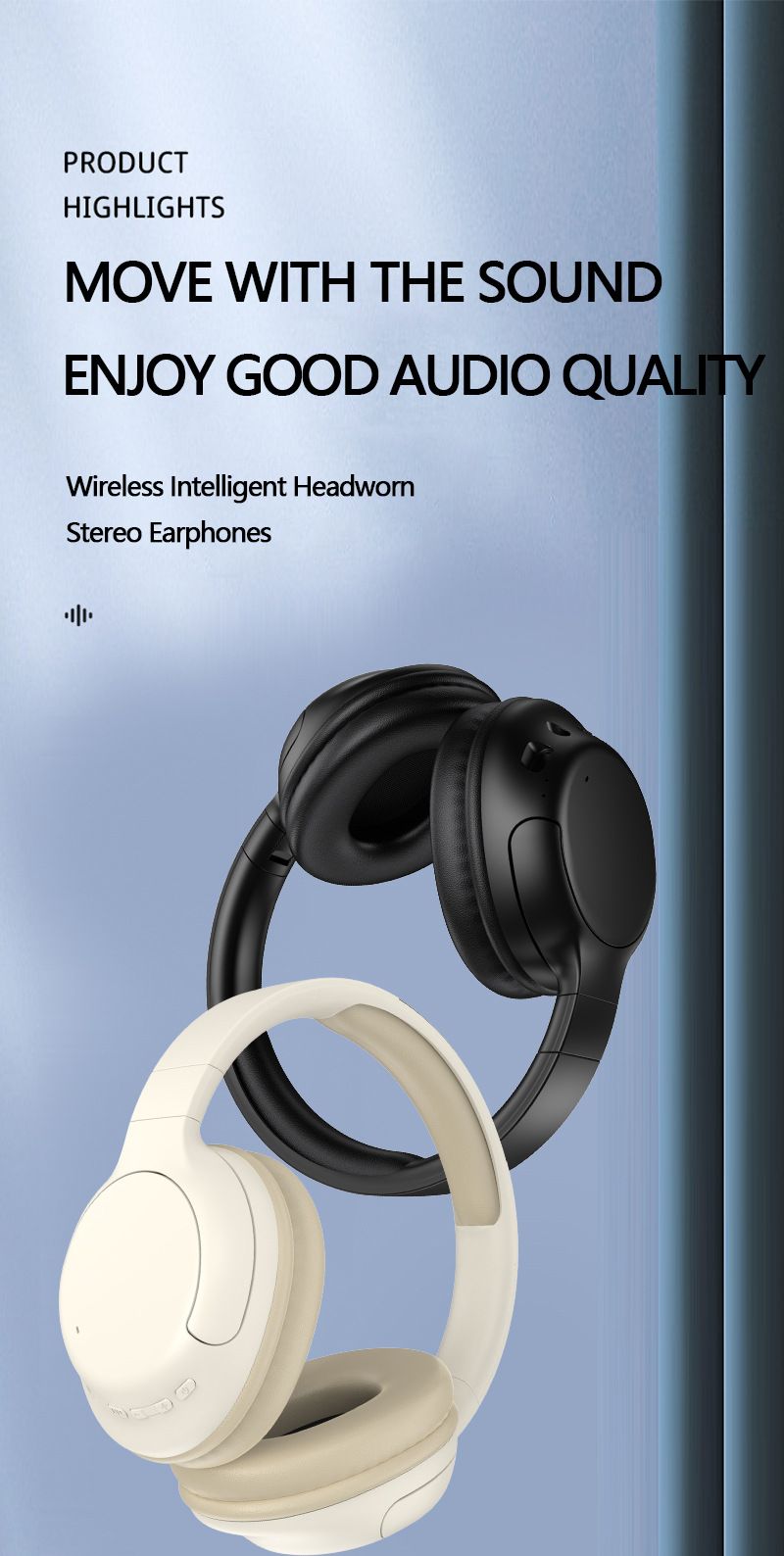 Premium-Bluetooth-Kopfhörer mit Bassverstärkung, Over-Ear-Headset, kabellos, mit langer Akkulaufzeit (Schwarz/Khaki/Blau/Pink/Grün)_voghion.com