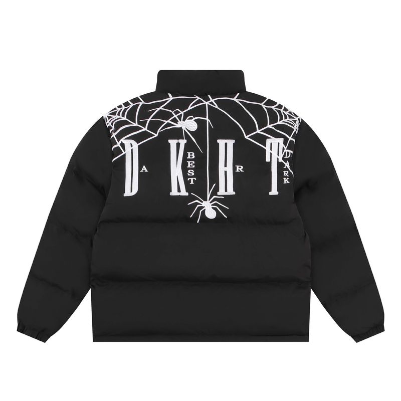 Miesten vaatteet High Street -hämähäkkikirjaimella kirjailtu puuvillatakki löysä rento lämmin toppatakki_voghion.com