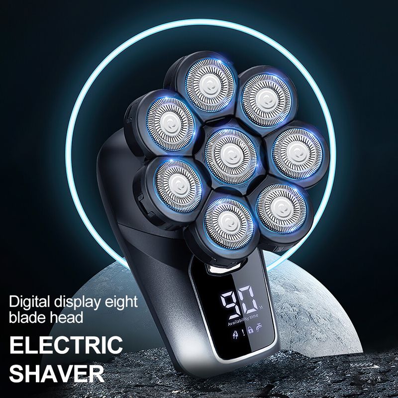 Electric Head Shaver For Men 8D Upgraded 6-in-1 Bald Waterproof Wet/Dry Razor_voghion.com