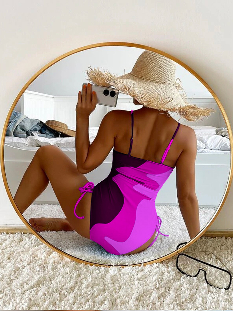 Maillot de bain une pièce sexy à lacets pour femme, nouveauté 2025_voghion.com