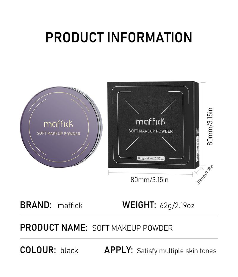 Puder MAFFICK Weiches Make-up-Puder für den Haaransatz, lang anhaltendes Make-up mit doppeltem Zweck, Ölkontrolle und kein Make-up_voghion.com