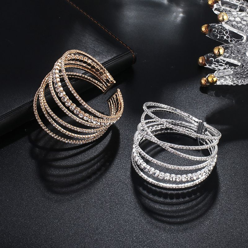 Women's Jewelry Set Fashion Jewelry New Diamond Wire Elastic Bracelet Six Rows Irregular Personality Bracelet Jewelry_voghion.com
